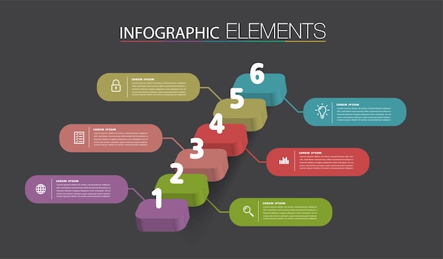 Opvoeren van zakelijk succesvol concept trap infographic vector