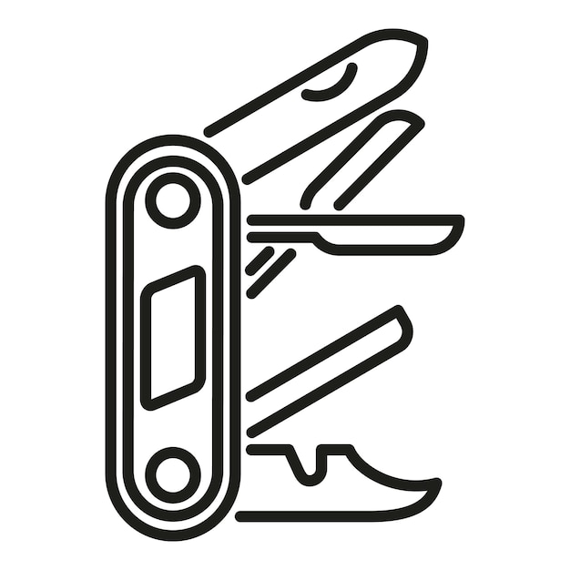 Opvouwbare multitool pictogram overzicht vector zakmes Camping kit
