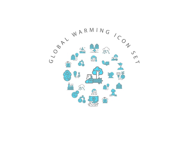 Opwarming van de aarde pictogram decorontwerp