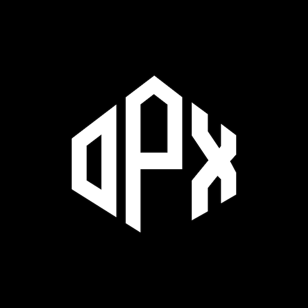 Дизайн логотипа OPX с буквой с формой многоугольника OPX полигона и куба дизайн логотипа ОПX шестиугольник вектор логотипа шаблон белый и черный цвета ОПX монограмма бизнес и логотип недвижимости