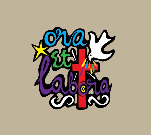 ベクトル ora et labora イラスト アート ベクター デザイン