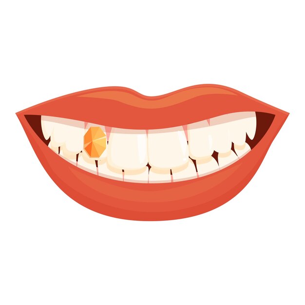 Vector oral gemstone icon cartoon vector teeth care diamond dent