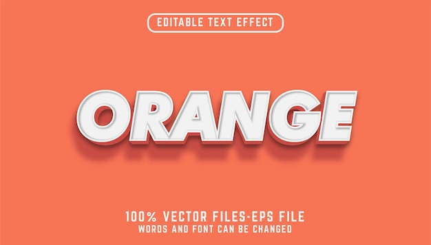 Orang text. editable text effect premium vectors