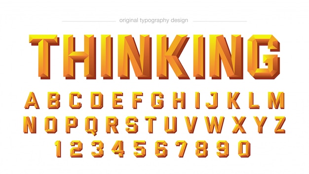 Orange 3d bevel typography design