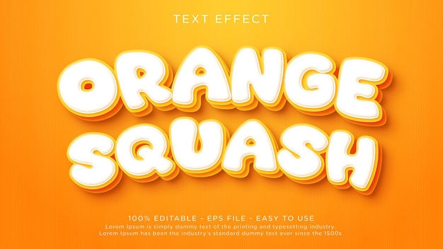 Orange 3d bold editable text effect