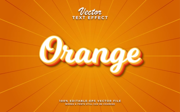 Orange 3d editable style text effect