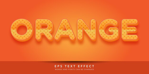 Vettore effetto di testo modificabile 3d arancione