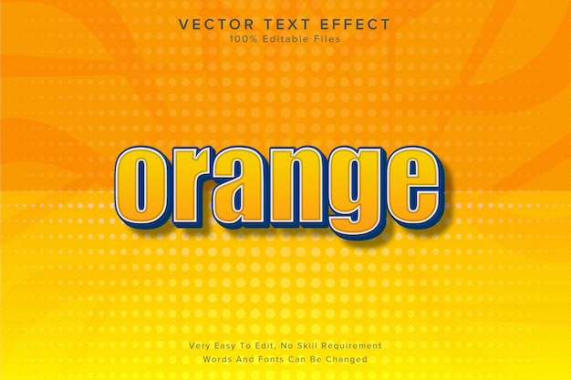 Orange 3d editable text effect