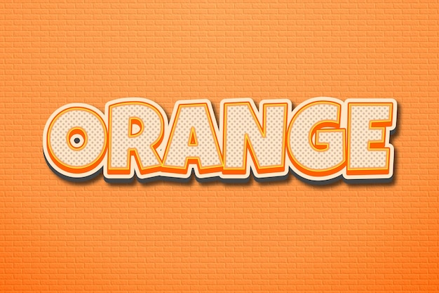 orange 3d editable text effect