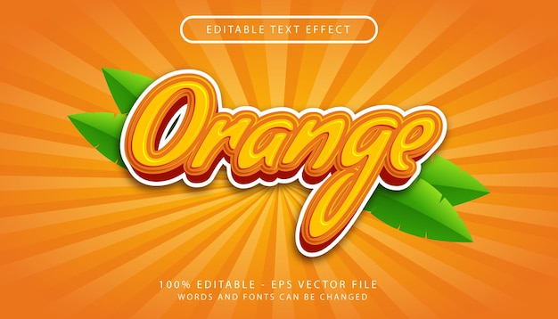 Orange 3d text effect and editable text effect