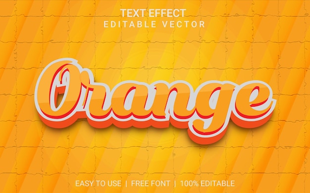 Orange 3D Text Effect