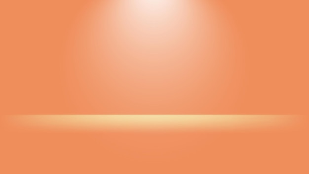 Vector orange abstract background. blank dark scene with spotlight and lighting on floor in studio room