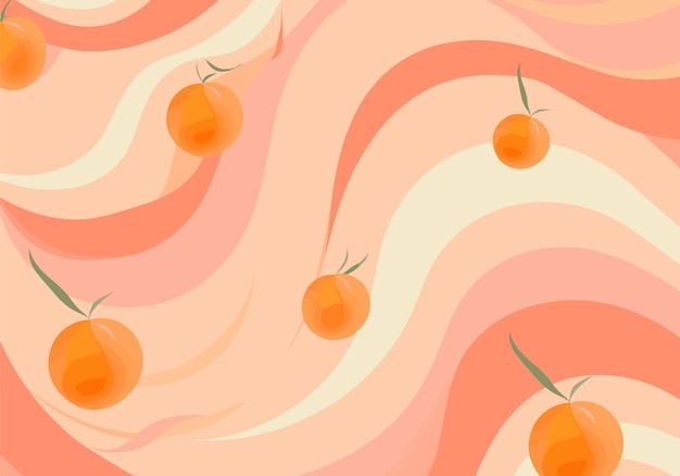 Vector orange abstract background with geometric lines