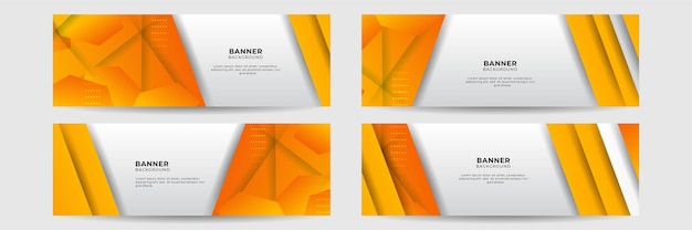 Orange abstract banner background. Business conference template. Vector vibrant orange yellow banner for social media event promo