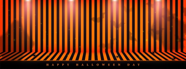 복고 스타일 Halloweenstyle 디자인 스튜디오에서 주황색과 검은색 추상 라인 세로 배경.