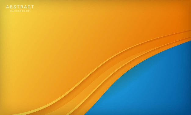 오렌지와 블루 곡선 웨이브 라인 배경 현대 템플릿 디자인