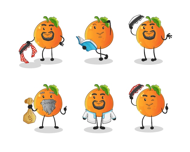 Orange arab character. cartoon mascot vector