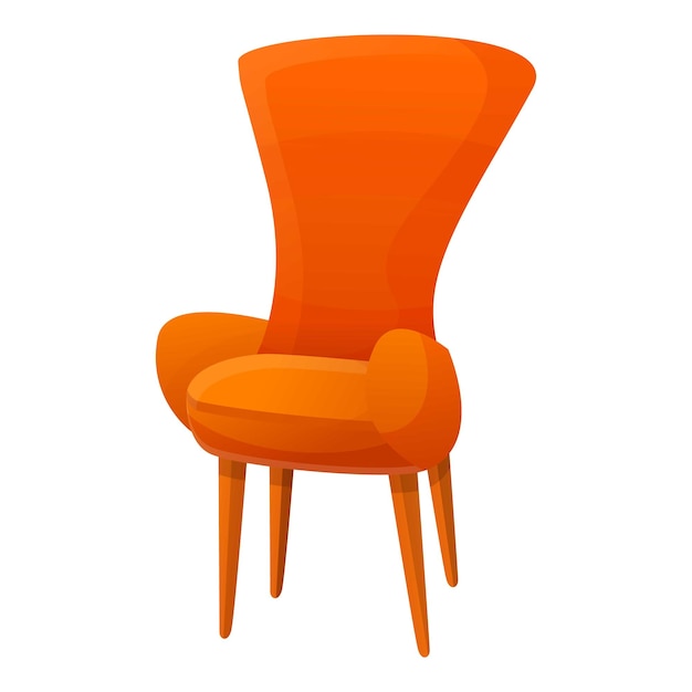 Vector orange armchair icon cartoon of orange armchair vector icon for web design isolated on white background