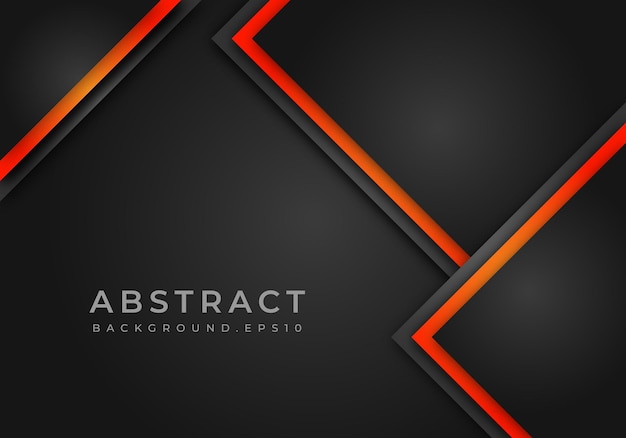 orange arrow dark grey shadow with blank space background geometric overlap layer paper cut style