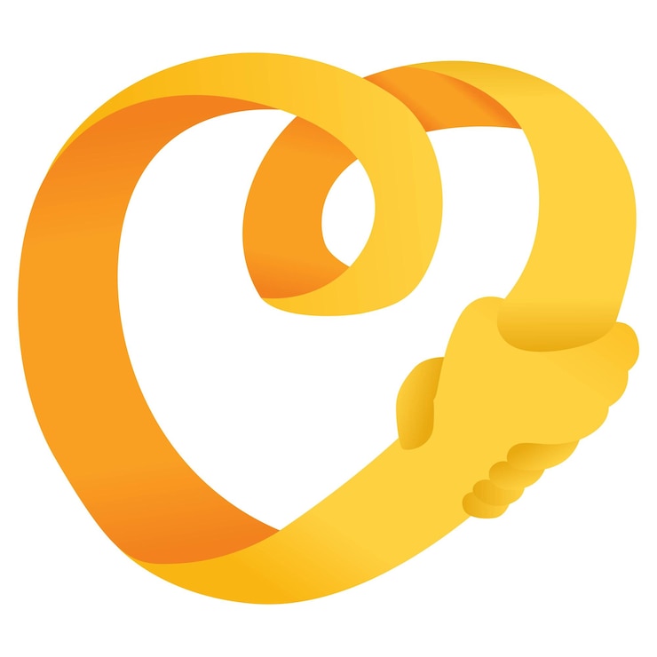 Vector orange awareness ribbon hands solidarity illustration 2
