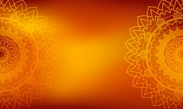 Premium Vector | Orange background with mandalas