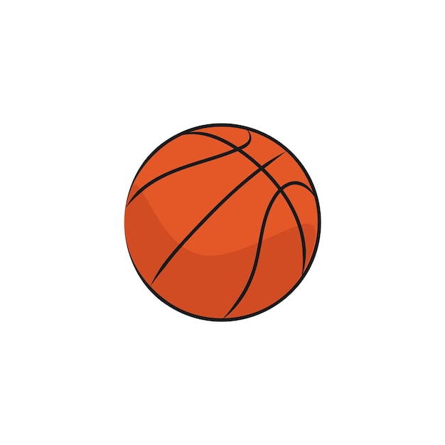 Orange ball for basketball game. Sports equipment. Vector illustration.