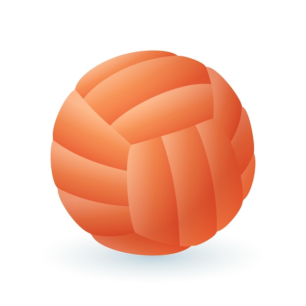 Orange ball for volleyball 3D illustration