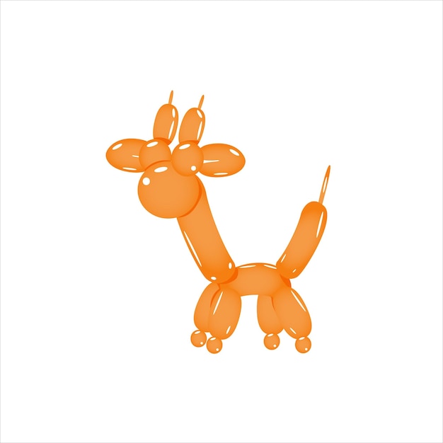 Orange Balloon Giraffe Realistic Vector Illustration Isolated On White Background