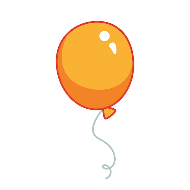 Orange balloon for the holiday Vector illustration in cartoon child style Isolated fun clipart