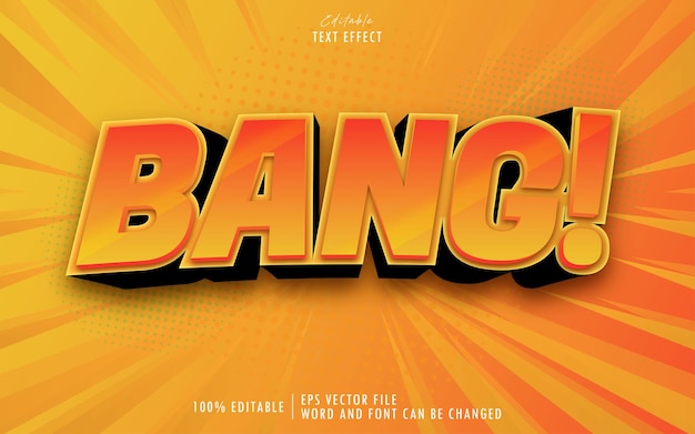 Vector orange bang 3d bewerkbaar teksteffect