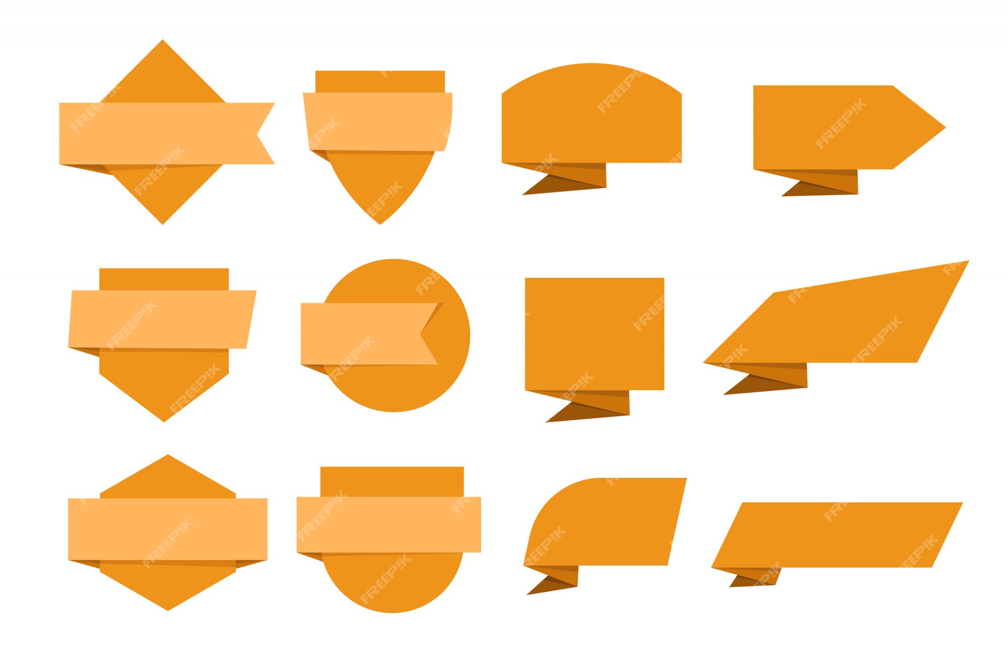 Premium Vector | Orange banner collection