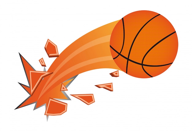 orange basketball ball broken isolated vector illustration