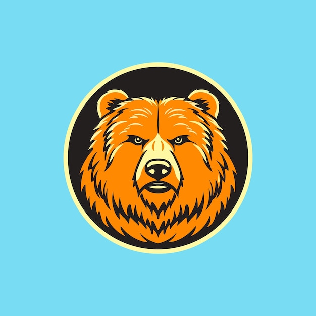 Orange bear head vector illustration