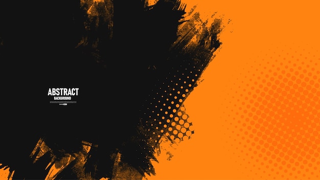 Vector orange and black abstract grunge texture background