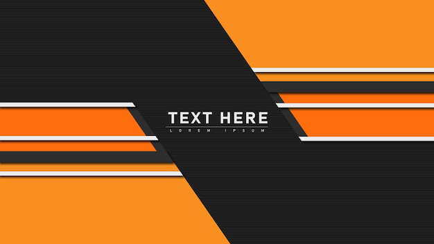 Orange and black background with a black border and the text in the middle.