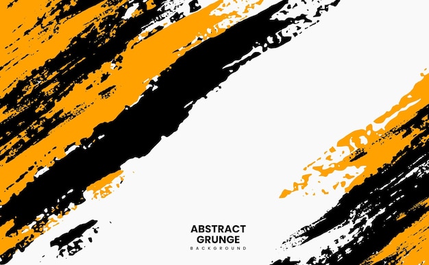 Orange and black brush strokes grunge texture background. Sport style vector illustration