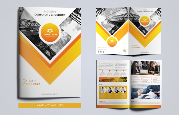 orange and black business brochure template