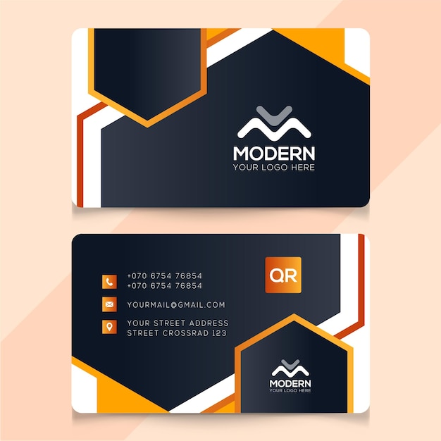 Orange and Black Business Card design