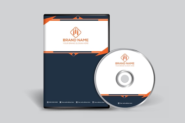 Orange and black color DVD cover design