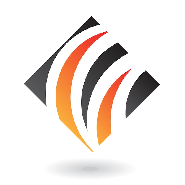 Оранжевая и черная трава, как икона квадратного логотипа