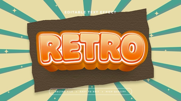 Orange black and green retro 3d editable text effect font style