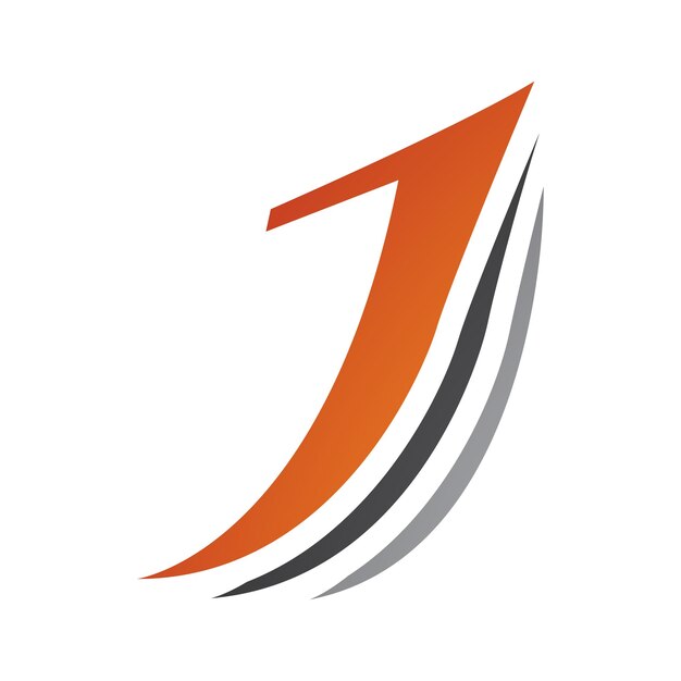 Orange and Black Layered Letter J Icon