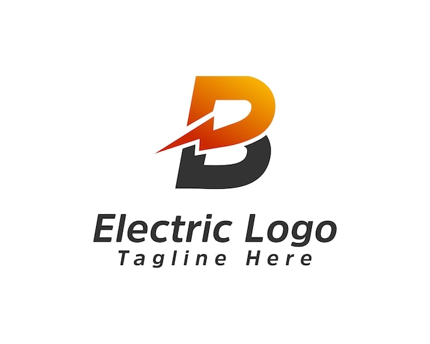 Vector an orange and black logo for an electric company