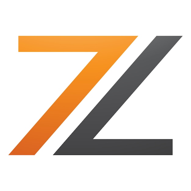Оранжево-черная икона буквы Z в форме цифры 7