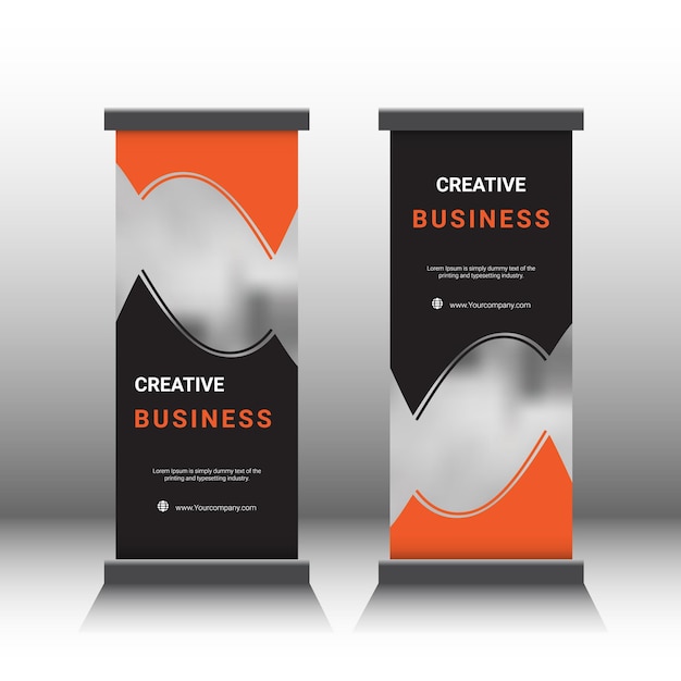 Vector orange and black standee banner design