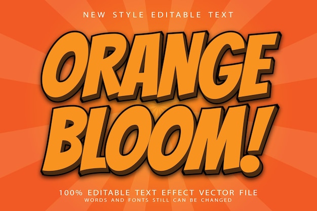 Orange bloom editable text effect emboss modern style