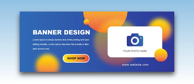 Vector orange and blue bubble web banner design