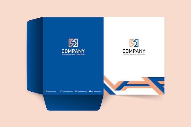 Orange and blue Color presentation folder design