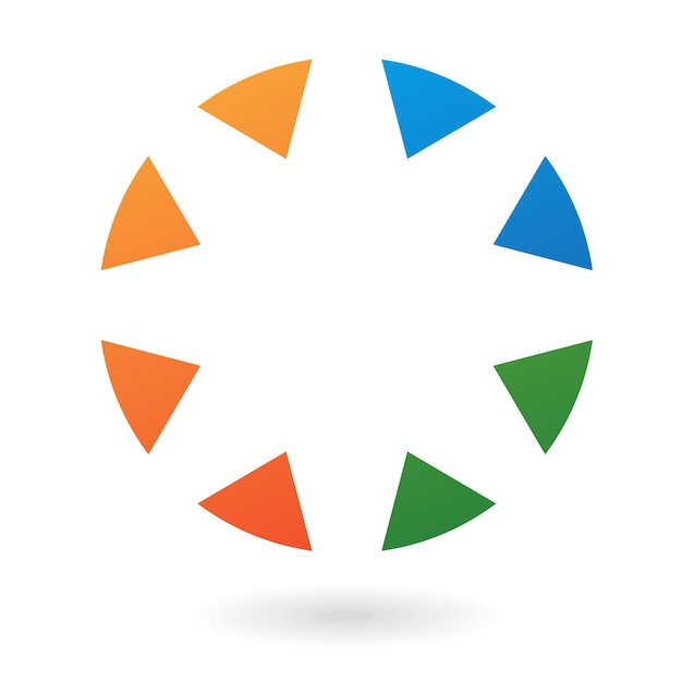 Orange Blue and Green Triangles Forming a Circle Abstract Logo Icon