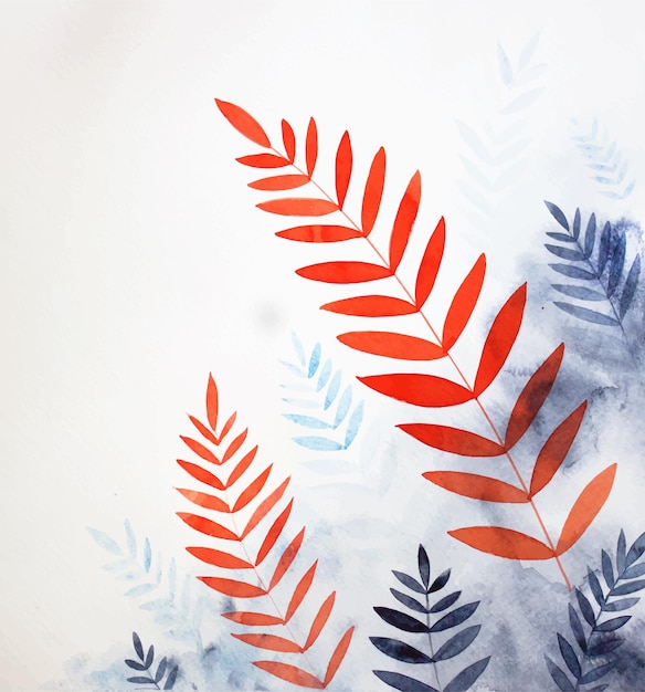 Orange and blue leaves illustration